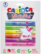 Farby na tkaniny CARIOCA NEON 6 farieb 42131