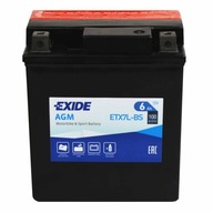 EXIDE ETX7L-BS / YTX7L-BS 12V 6Ah 100A P+