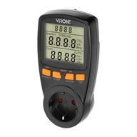 Čierny dvojtarifný LCD wattmeter Schuko ORNO EM-1