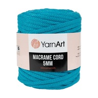 500 g Macrame bavlnená šnúra 5 mm modrá 786