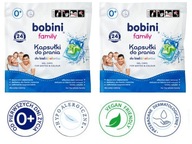 Bobini family biele kapsule na pranie, 2 balenia (48 ks), hypoalergénne