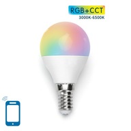 Smart LED žiarovka E14 G45 5W WiFi RGB+CCT guľa