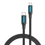 USB-C - micro USB kábel 2M VENTION, odolný, flexibilné nabíjanie a prenos