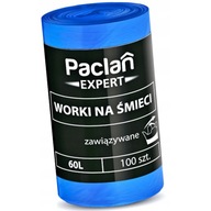 PACLAN Vrece na odpadky s viazaním, 60l, 100 ks