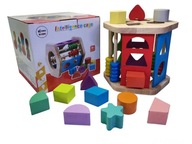 INTELIGENTNÉ DREVENÉ PUZZLE MONTESSORI SORTER VZORY GEOMETRIE ABACAD