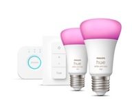 Philips Hue mostík + 2x E27 9W RGBW + prepínač