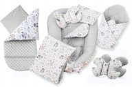 BABY COCOON HNIEDZKO MINKY KUS XXL BABYMAM SET 7 PRVKOV.