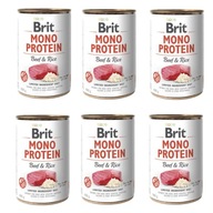 BRIT Mono Proteín HOVÄDZIE A RYŽA 6x400g