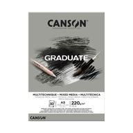 Canson Graduate Media Grey Pad A5, 30 listov