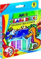 Farby na vitráže Glass Deco, 6 farieb, blister AMOS