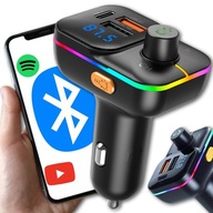 FM VYSIELAČ RÝCHLA NABÍJAČKA BLUETOOTH AUDIO MP3 BT 3X USB RGB QC 3.0