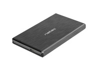 Puzdro na disk NATEC Rhino NKZ-0275 (2,5"; USB 2.0; hliník; čierna farba