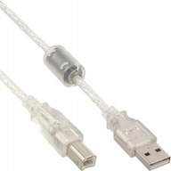 InLine USB 2.0 A-B kábel 7m feritový priehľadný