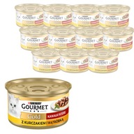 SET 12X PURINA GOURMET GOLD DVOJITÁ POCHÚŤ S KURACOM A PEČEŇOU