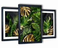 3 obrazy v obývačke Tropical Monstera 130x63