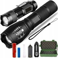 LED BATERKA 2 KS SET TAKTICKÁ NABÍJACIA LED CREE XM-L T6 a Q5 ZOOM