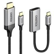 HUB USB Type C - HDMI 2.0 adaptér + 2m sivý HDMI kábel