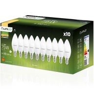 10x LED SVIEČKOVÁ Žiarovka E14 10W 70W 3000K LUMILED