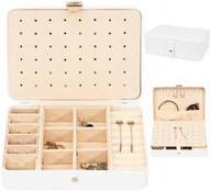 Organizer Box, Šperkovnica, elegantné puzdro s patentkou, biela