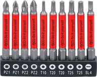 Magnetické bity 1/4" 70mm 10 ks. PZ, TX, SL