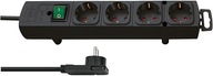 Flat Plug Power Strip Predlžovací kábel 2m 4 Schuko zásuvky