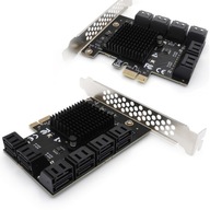 Karta adaptéra PCIe 1X až 12x SATA 3.0 Serial ATA