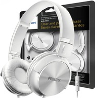 Biele DJ slúchadlá Philips SHL3065WT s mikrofónom