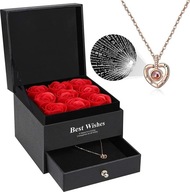 Večné ruže + náhrdelník perfektný darček pre ňu