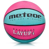 Basketbalová lopta Meteor LayUp 4 ružová a modrá 07078 4