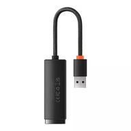 Baseus Lite Series sieťový adaptér USB na RJ45, 100 Mbps (čierny)