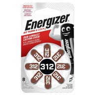 8 x batérie do načúvacieho prístroja Energizer 312