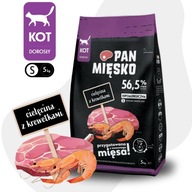 Pán mäso suché jedlo pre mačku pokoj s krevetami s 5 kg