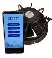 AS172 axiálny sací ventilátor, ovládanie otáčok cez smartfón