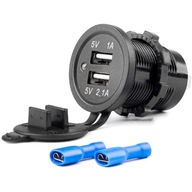 NABÍJAČKA DO AUTO ZÁSUVKY 2x USB 12/24V 1+2,1A