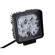 HALOGÉNOVÁ PRACOVNÁ LAMPA DIELENSKÉ 9x LED SQUARE 27W 6000K IP67 60° 11x13CM