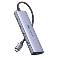 HUB USB-C dokovacia stanica - HDMI / 2x USB C / 2x USB-A Ugreen CM500 - šedá