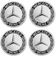 4x krytky Mercedes, krytky, krytky nábojov, 75 mm, čierne