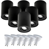 6x stropné svietidlo Spot Tube Black + 6xGU10 stud