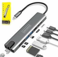 ADAPTÉROVÝ HUB 9v1 USB-C HDMI RJ45 Ethernet SD Mac M1