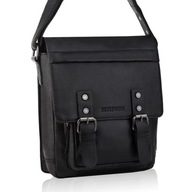 BETLEWSKI ČIERNA KOŽENÁ CROSSBODY DO PRÁCE