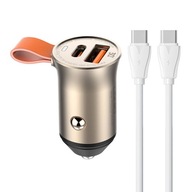 NÍZKO VÝKONNÁ RÝCHLA USB NABÍJAČKA DO AUTOMOBILKU USB-C 30W S 1M KÁBLOM USB-C