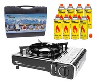 ALPEN plynový TURISTICKÝ VARIČ + 8xGAZ inox