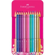 Faber-Castell 12-farebné lesklé pastelky v kovovom obale