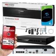 HIKVISION PoE rekordér pre 4 KAMERY + 4TB DISK