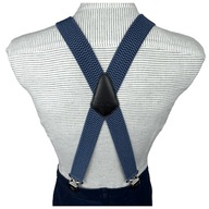 Dlhé traky na nohavice Double X Strong Blue denim vysoké 140 cm