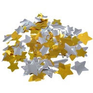 konfety STARS strieborná zlatá dekorácia na stôl