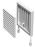 Nastaviteľná ventilačná mriežka 188x188 mm so sieťovinou