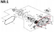 ĽAVÝ KRYT MOTORA DAELIM ET 300cc OEM!