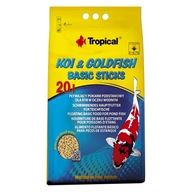 Koi & Goldfish Základné krmivo pre ryby v jazierku, kaprové tyčinky 20L