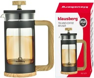 Piestový spařovač na kávu, čaj, 350ml, French Press KLAUSBERG džbán